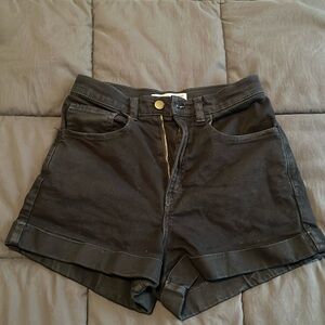 American Apparel high waisted black denim shorts